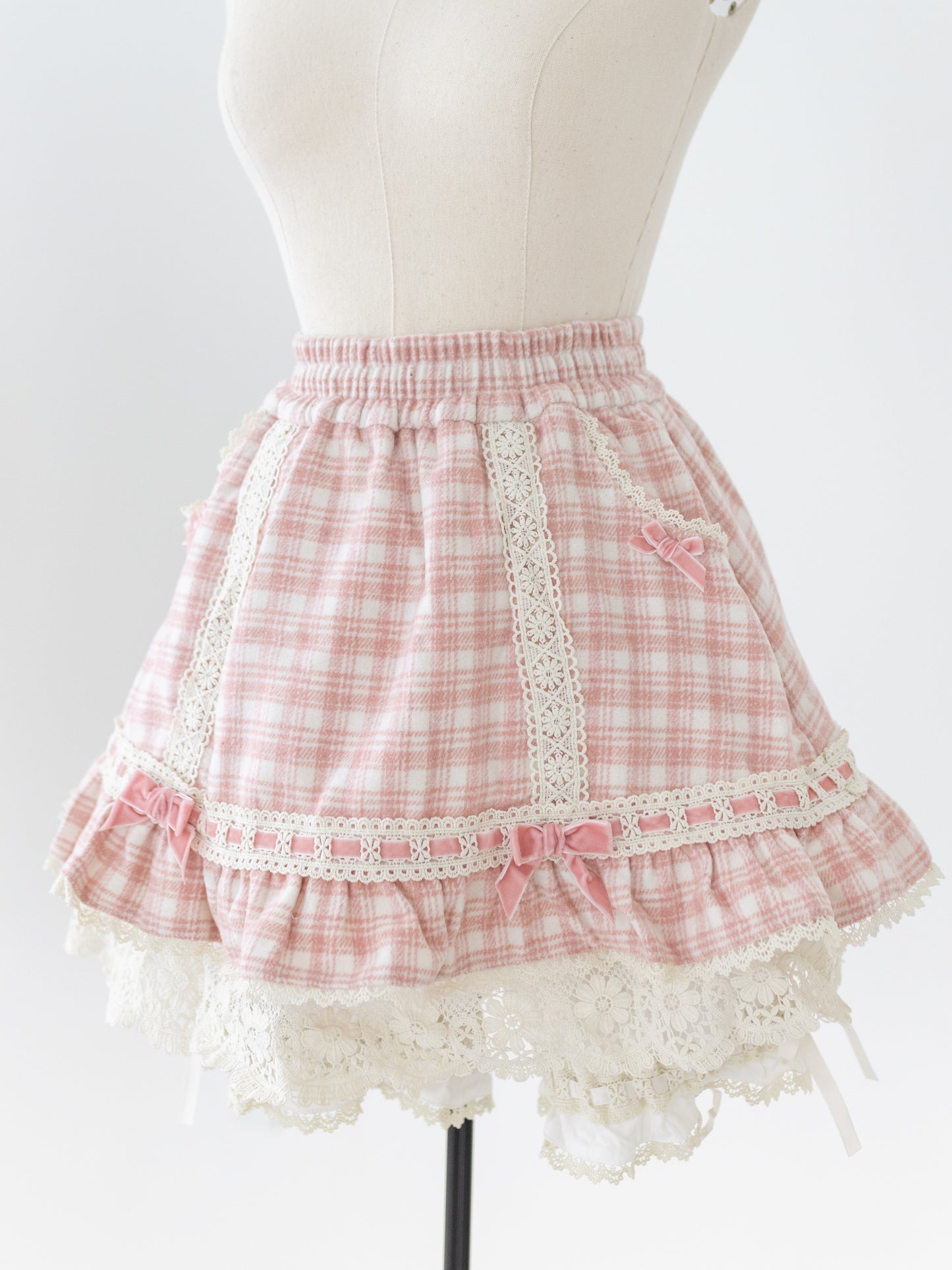 Plaid skort with attached bloomers (pre-order)