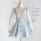 Fallen Angel dress & choker necklace set [Jirai Kei] blue/white (pre-order)