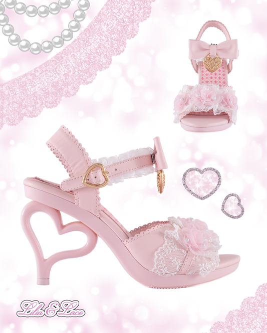 Princess Pafait gyaru heart heels (baby pink) *pre-order*