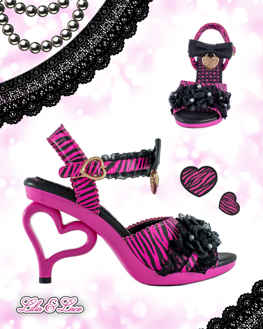 Princess Pafait gyaru heart heels (zebra) *pre-order*