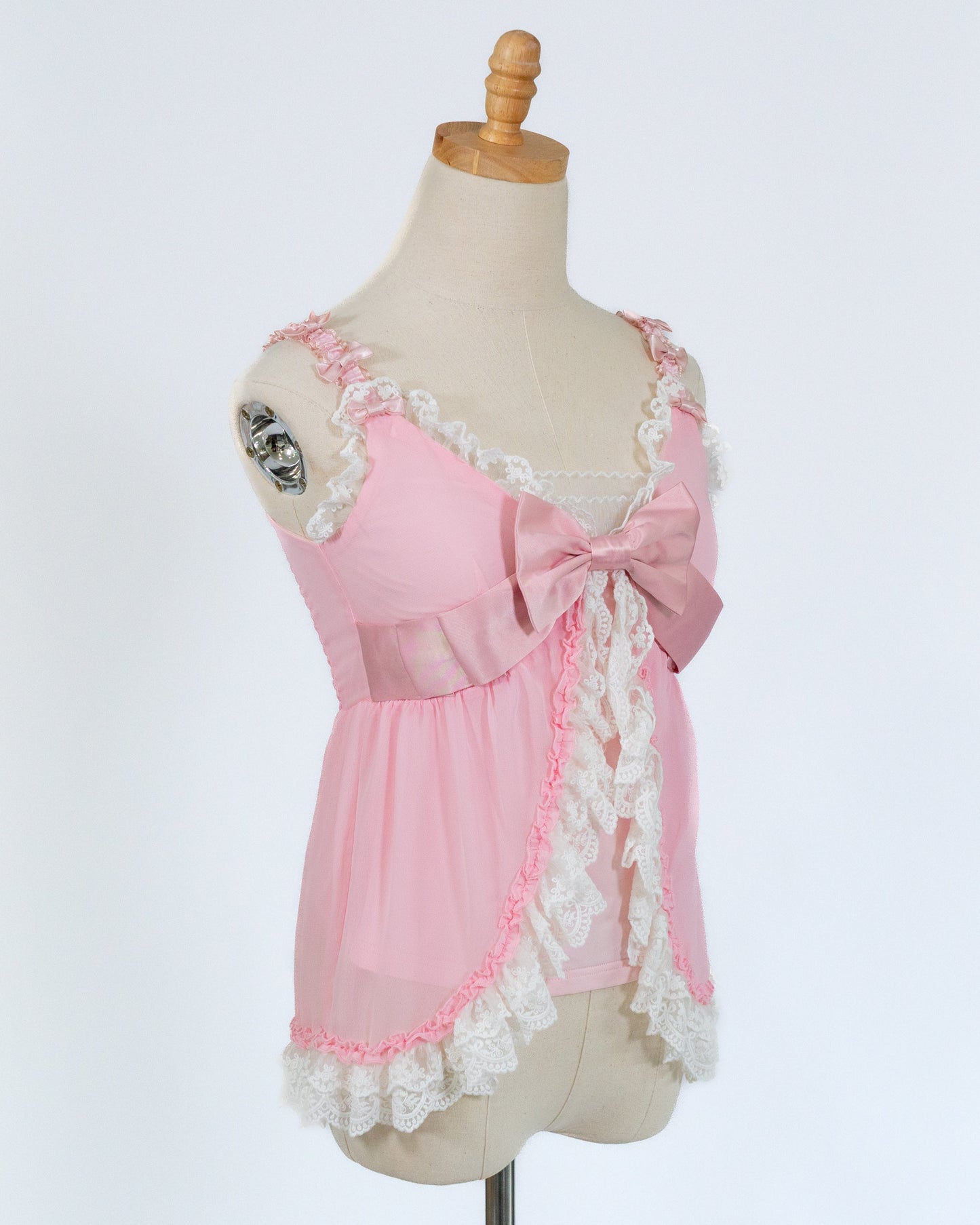 Himegyaru pastel pink flyaway babydoll blouse [Gyaru line] (pre-order)