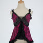 Agejo leopard heart flyaway babydoll blouse [Gyaru line] (pre-order)
