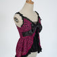 Agejo leopard heart flyaway babydoll blouse [Gyaru line] (pre-order)