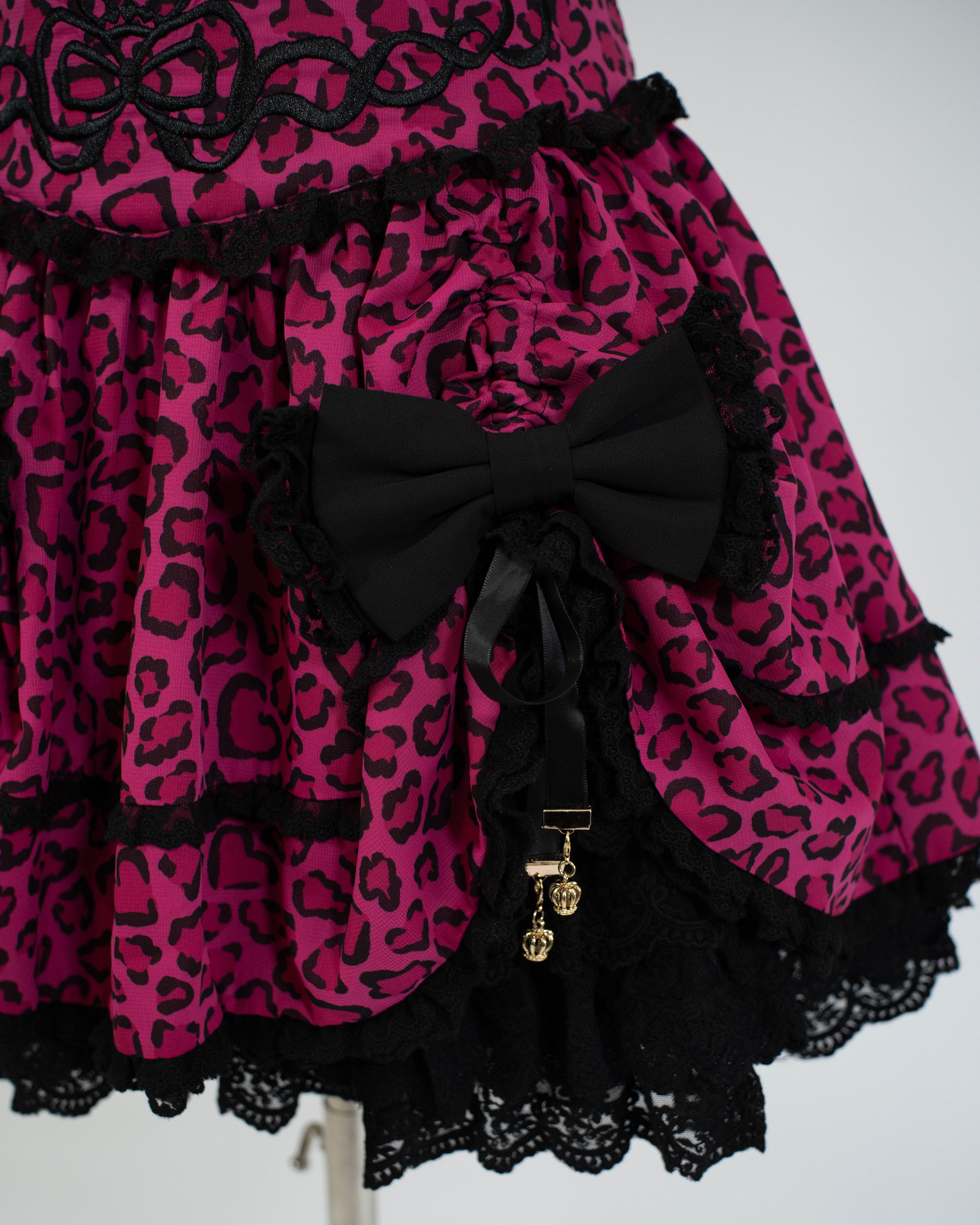 Agejo leopard heart 2-way skirt [Gyaru line] (pre-order