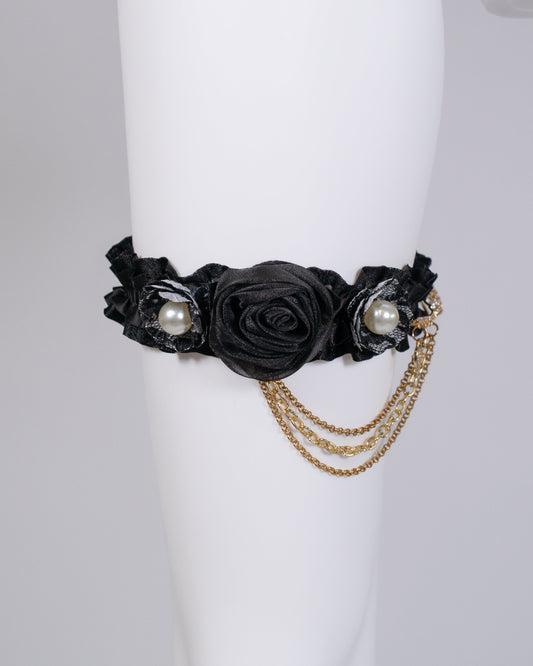 Agejo garter thigh leg band black [Gyaru line]