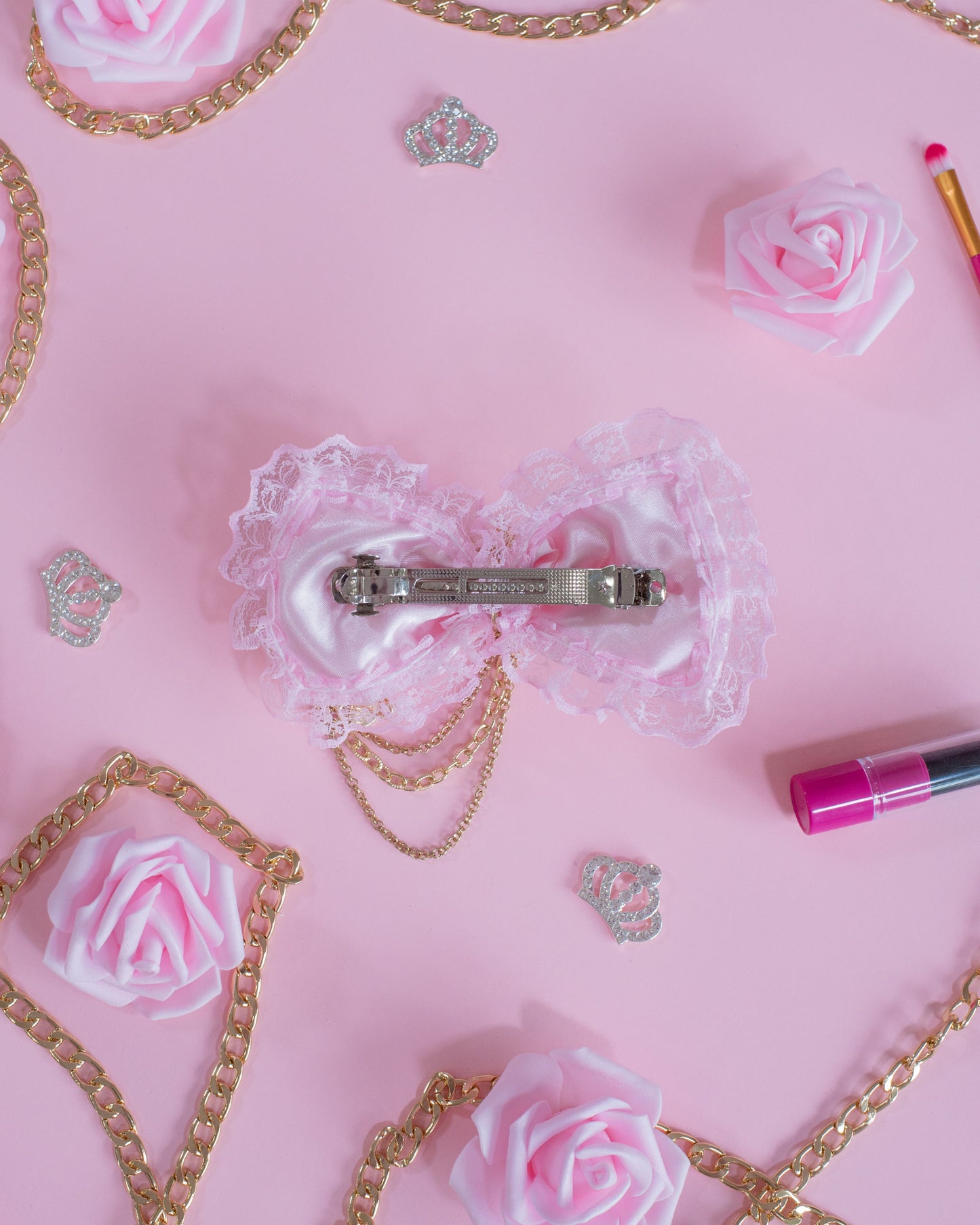 Himegyaru pastel pink crown hair bow [Gyaru line]