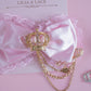 Himegyaru pastel pink crown hair bow [Gyaru line]