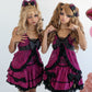 Agejo leopard heart flyaway babydoll blouse [Gyaru line] (pre-order)