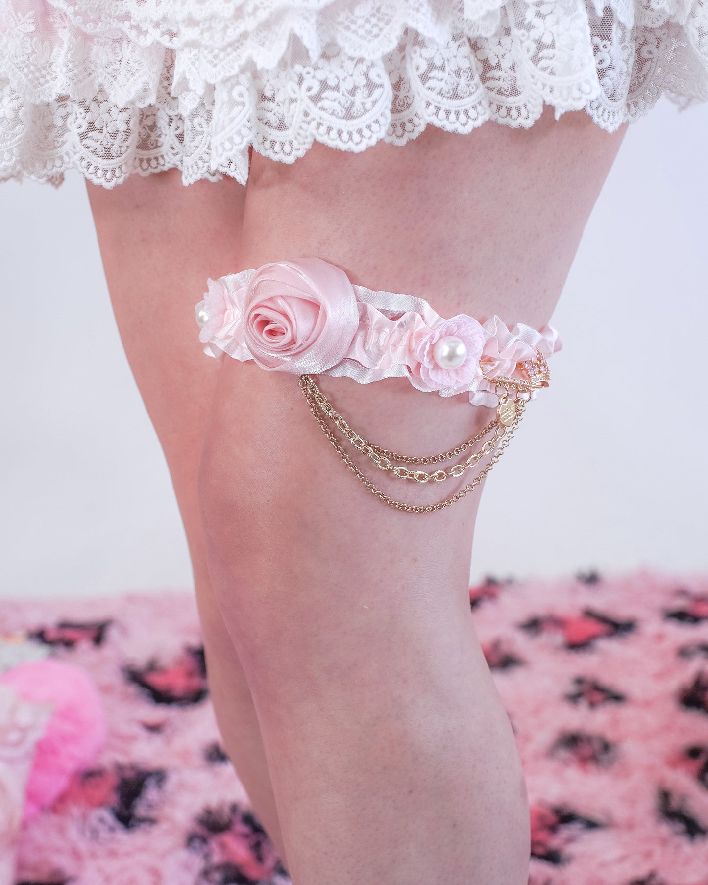 Himegyaru garter thigh leg band pink [Gyaru line]