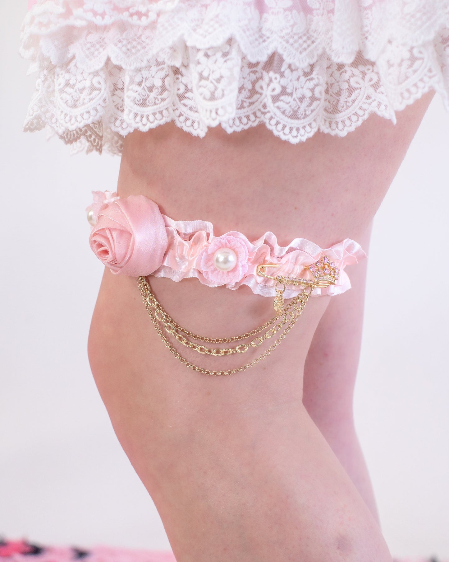 Himegyaru garter thigh leg band pink [Gyaru line]