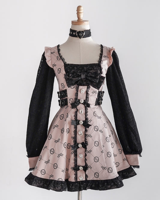 Cute n' Chaotic dress & choker necklace set [Jirai Kei] pink/black (pre-order)