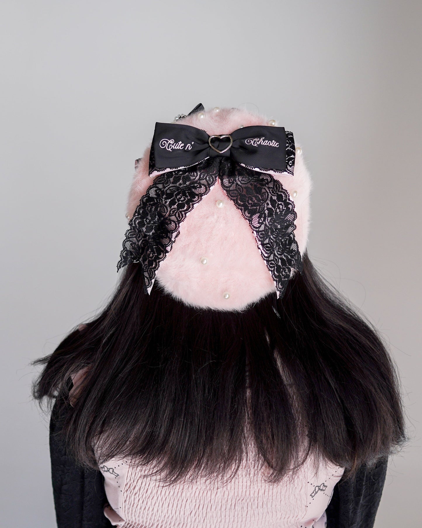 Cute n' Chaotic beret hat [Jirai Kei] pink/black