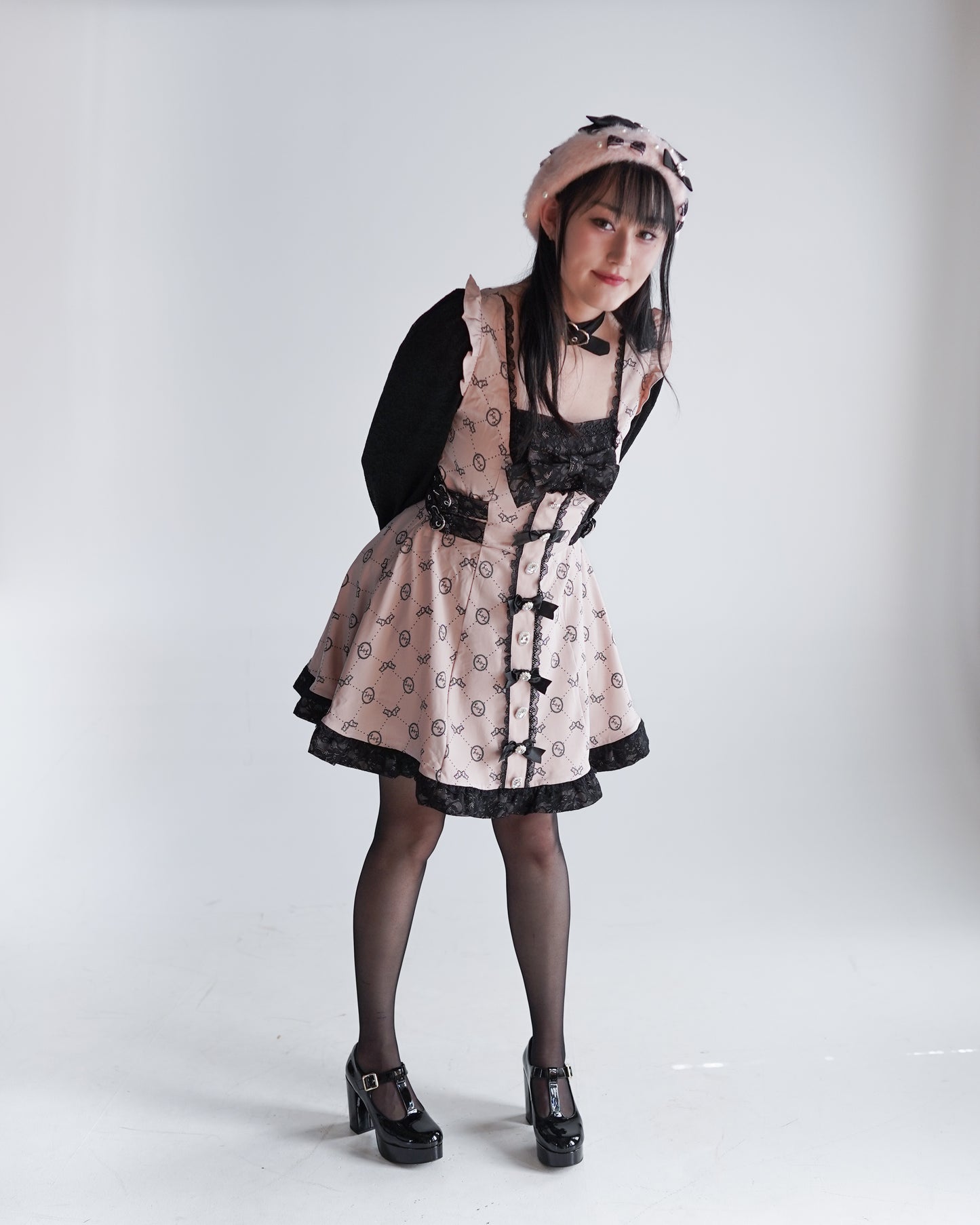 Cute n' Chaotic dress & choker necklace set [Jirai Kei] pink/black (pre-order)