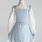 Fallen Angel dress & choker necklace set [Jirai Kei] blue/white (pre-order)