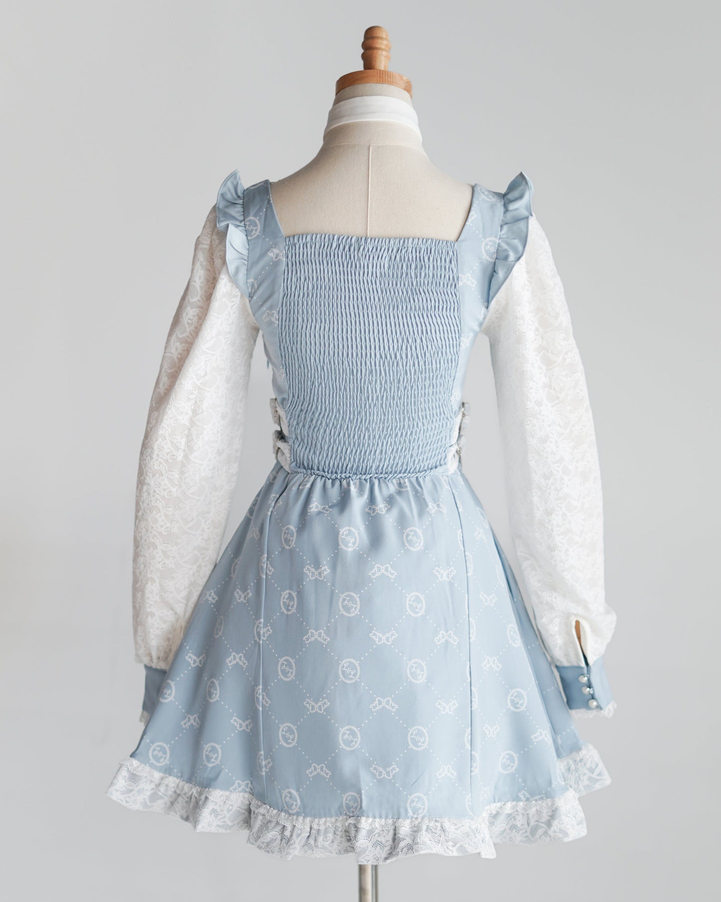 Fallen Angel dress & choker necklace set [Jirai Kei] blue/white (pre-order)