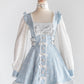 Fallen Angel dress & choker necklace set [Jirai Kei] blue/white (pre-order)