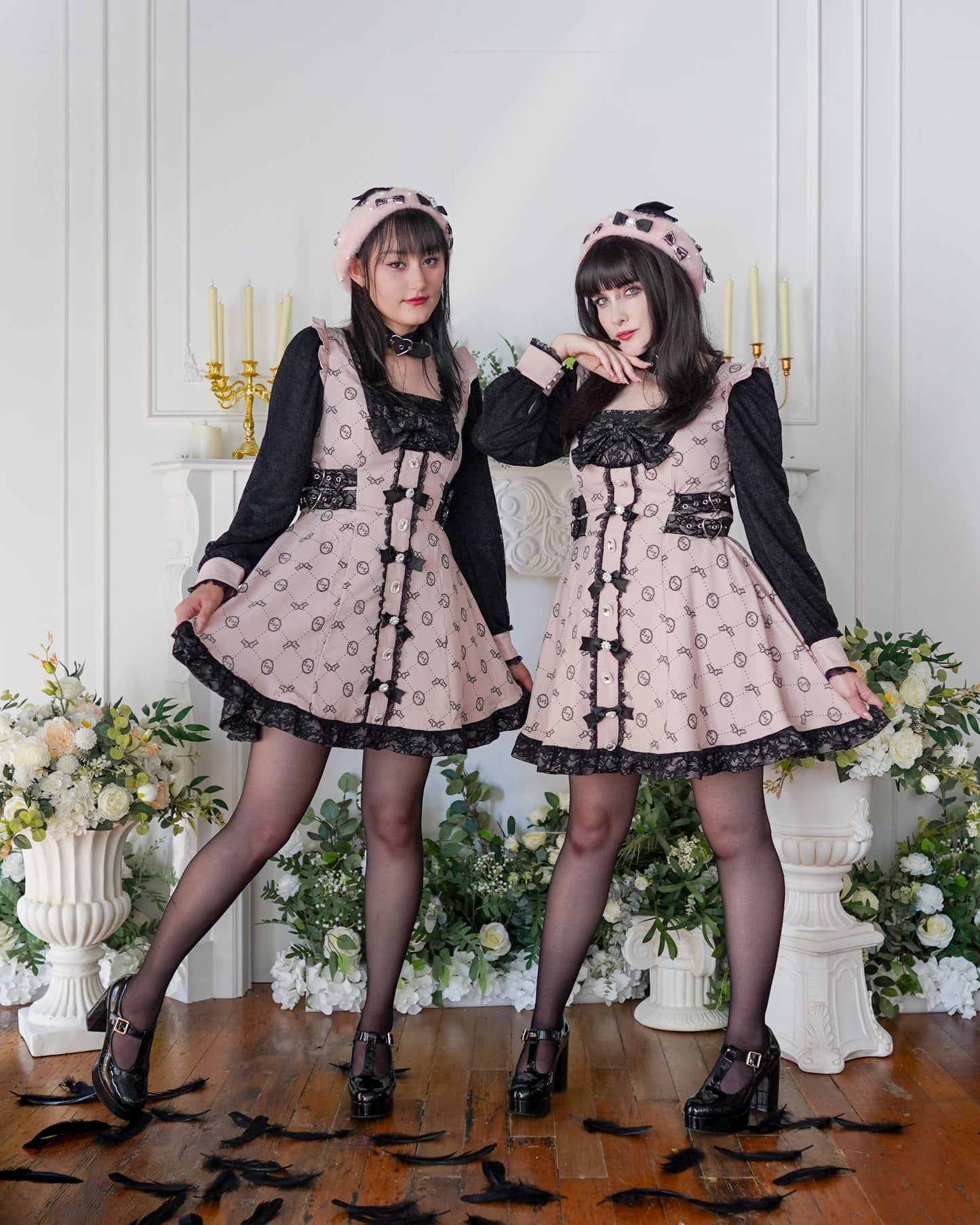 Cute n' Chaotic dress & choker necklace set [Jirai Kei] pink/black (pre-order)
