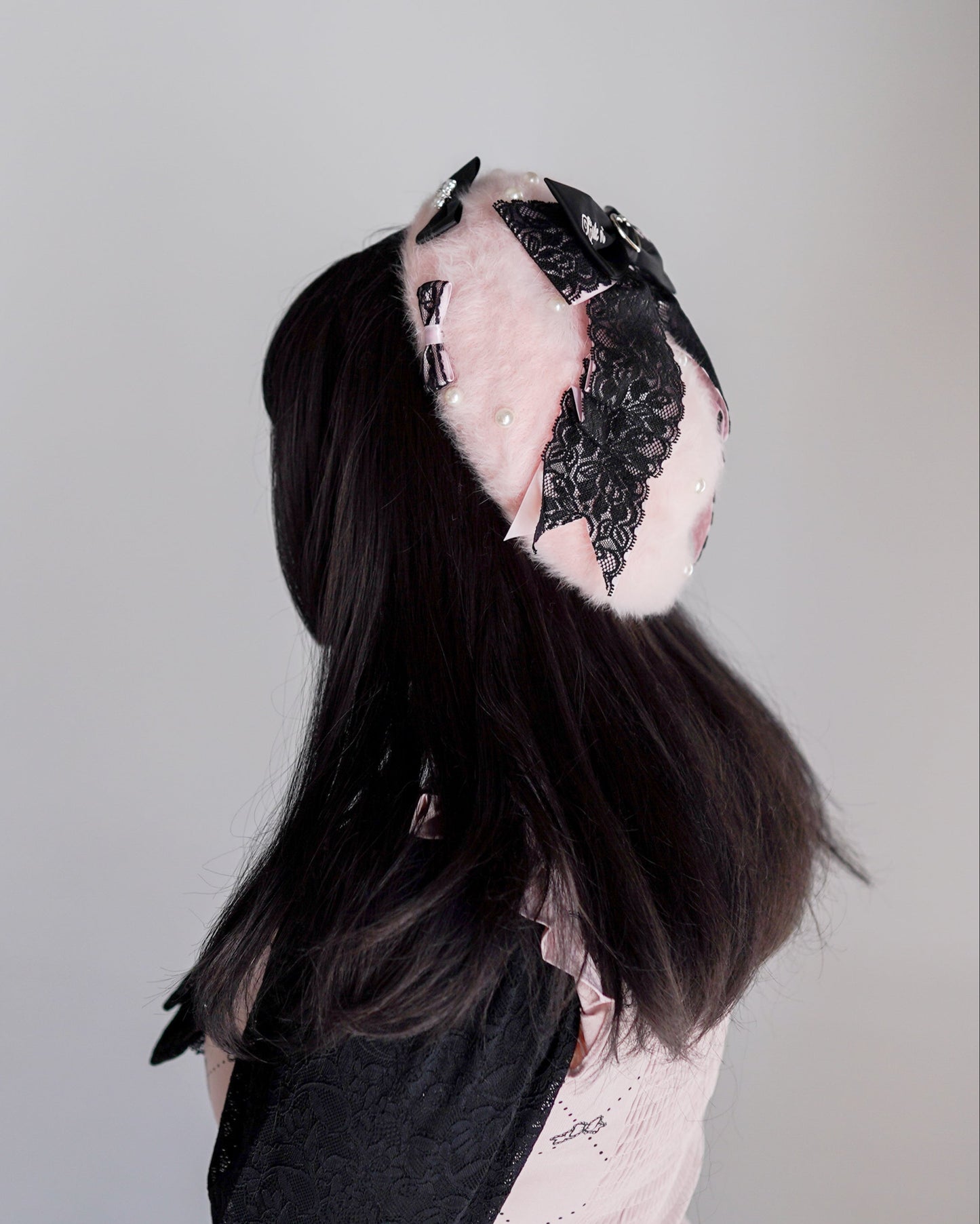 Cute n' Chaotic beret hat [Jirai Kei] pink/black