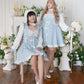 Fallen Angel dress & choker necklace set [Jirai Kei] blue/white (pre-order)