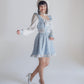Fallen Angel dress & choker necklace set [Jirai Kei] blue/white (pre-order)