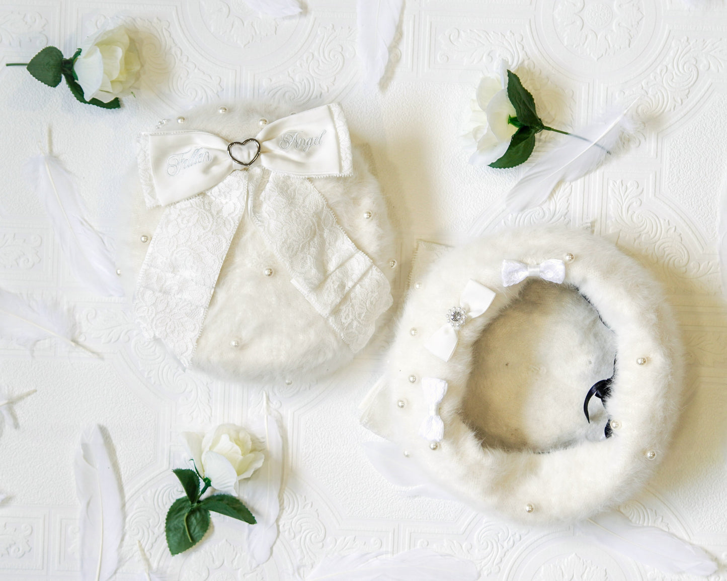 Fallen Angel beret hat [Jirai Kei] white/white