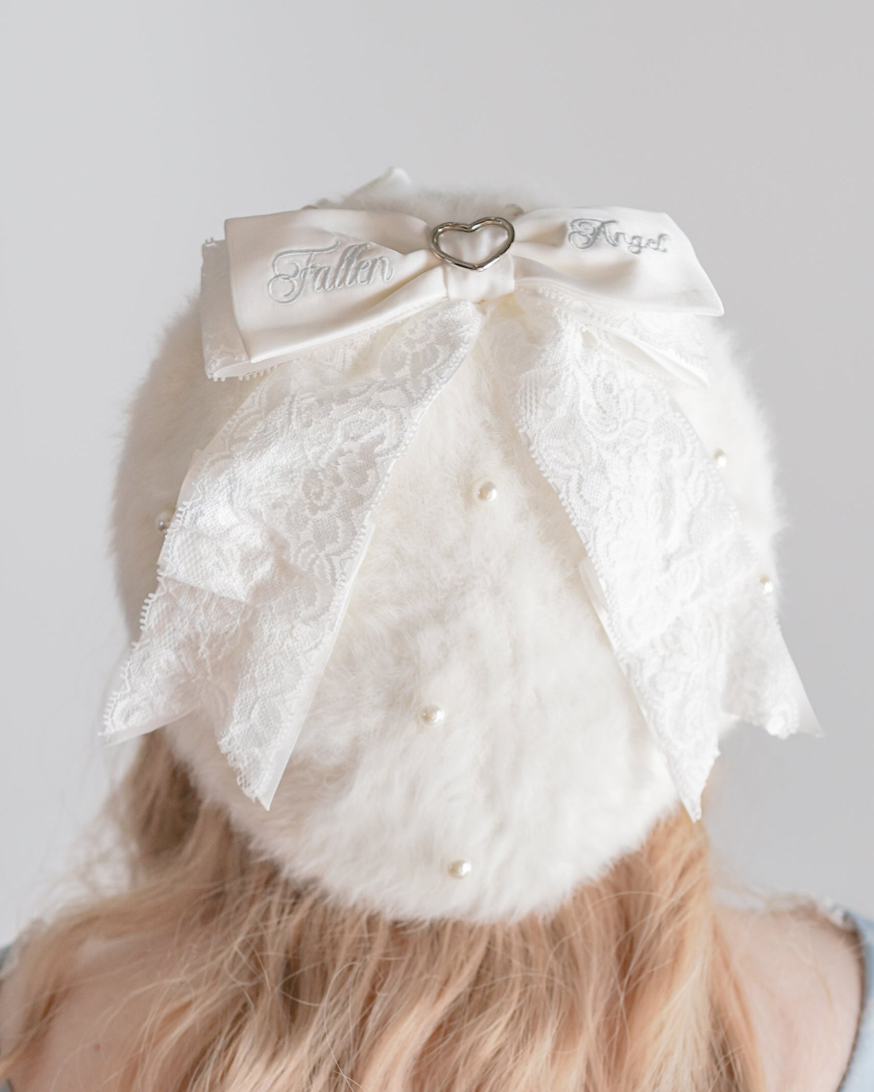 Fallen Angel beret hat [Jirai Kei] white/white (sold out) – Lilia