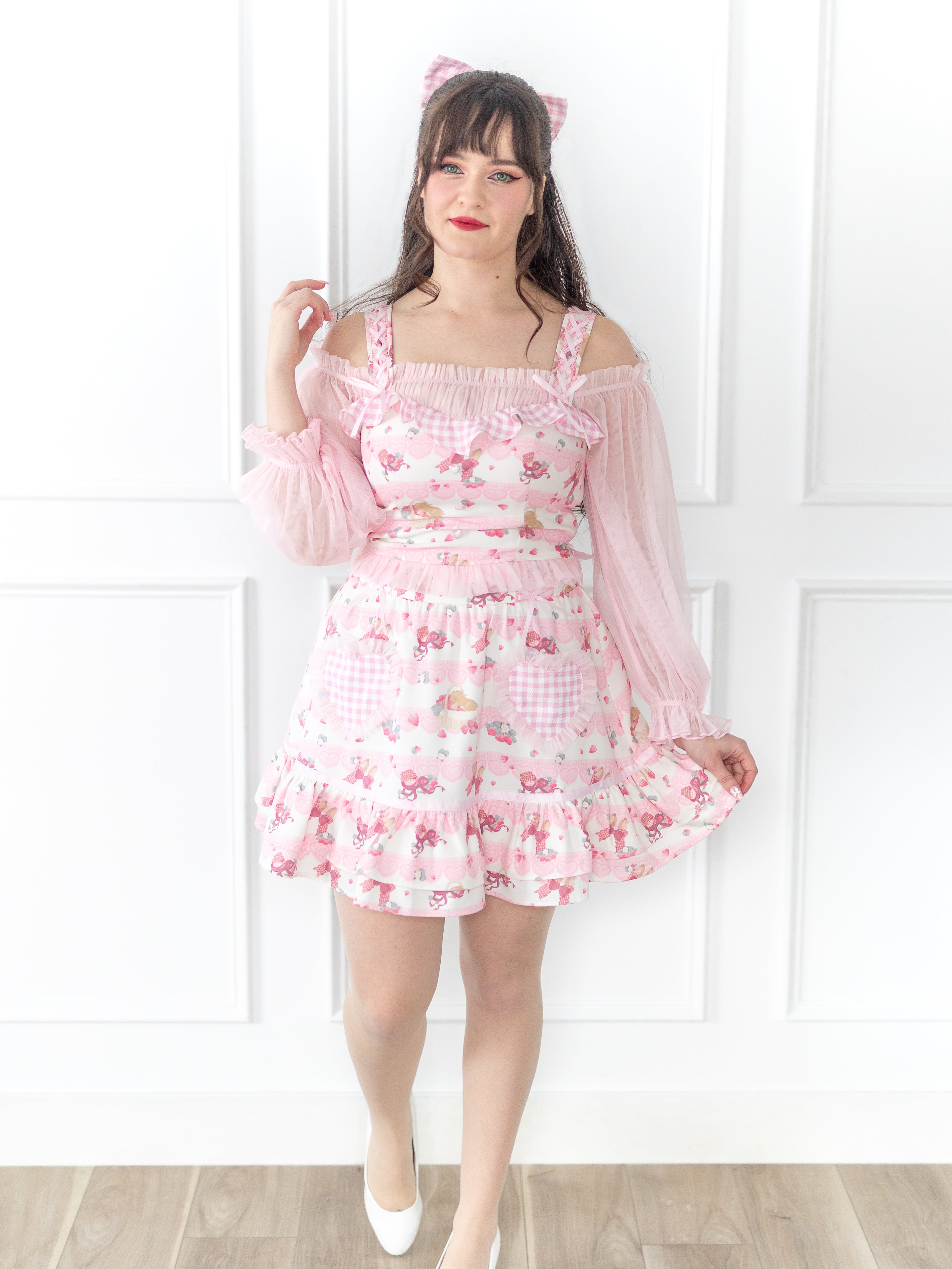 Heart pocket skirt [Strawberry Bunny] – Lilia & Lace